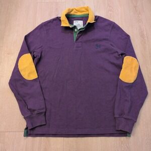 Mini Boden Men's Medium Rugby Colorblock Shirt Elbow Pad Corduroy Dog Preppy